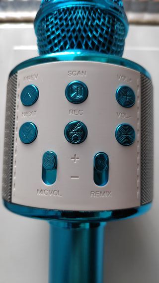 Micrófono Karaoke Bluetooth Azul