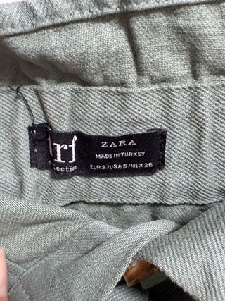 Falda Zara Talla S Verde Botones