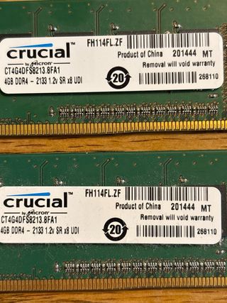 2x 4GB Crucial DDR4 RAM Módulos