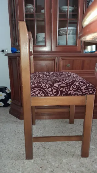 4 Sillas Comedor Madera Tapizadas