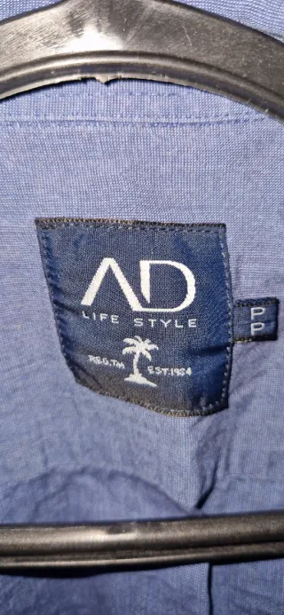 Camisa AD azul homem