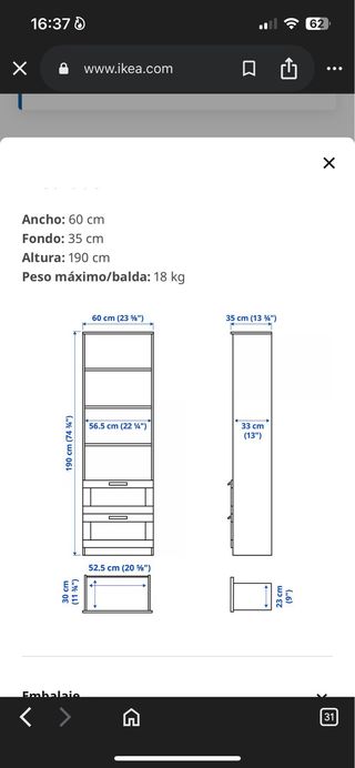 Librería BRIMNES IKEA Blanca