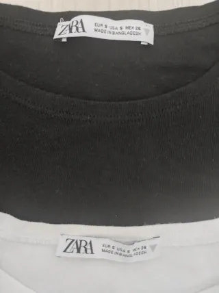 Camisetas Zara Negra y Blanca