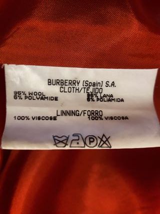 Abrigo Burberry Lana Naranja