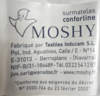 Topper Moshy viscolastico. 160x200 cm.