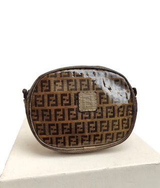 FENDI Zucchino Vintage 80's Logo Shoulder Bag