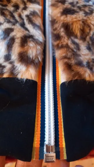 Giacca Bomber K-Way Leopard Teddy Donna Tg M