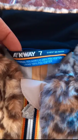 Giacca Bomber K-Way Leopard Teddy Donna Tg M