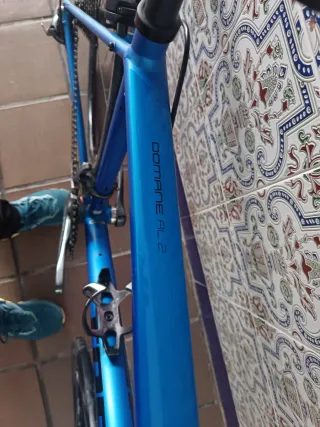 Bicicleta de carretera Trek azul