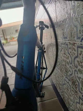 Bicicleta de carretera Trek azul