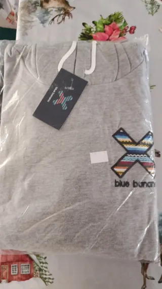 Sudadera Blue Banana Gris Talla XXL con capucha