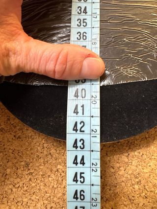 Base in mogano e copertura in velluto blu