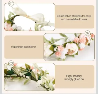 Diadema y pulsera flores de tela