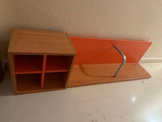 2 cabeceros para camas de 90 y estanteria+ cubo