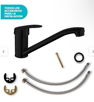 Grifo Cocina Monomando Inguz Eyra Negro y Plateado