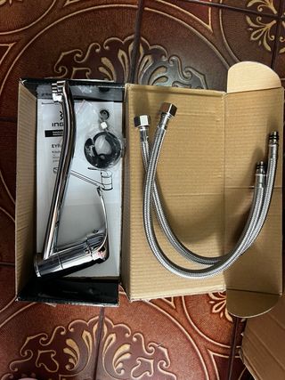 Grifo Cocina Monomando Inguz Eyra Negro y Plateado