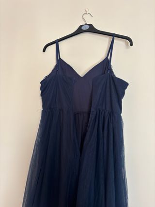 Vestido Largo Tul Shein Azul Noche