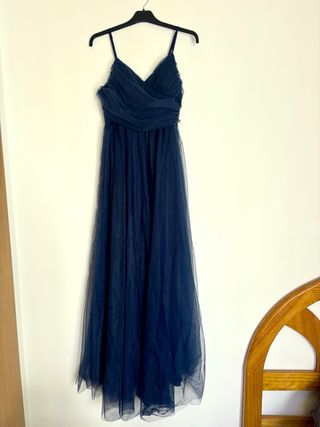 Vestido Largo Tul Shein Azul Noche