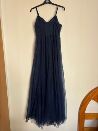 Vestido Largo Tul Shein Azul Noche