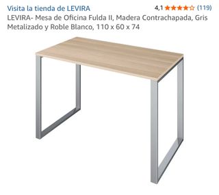 Mesa de oficina LEVIRA Roble Blanco