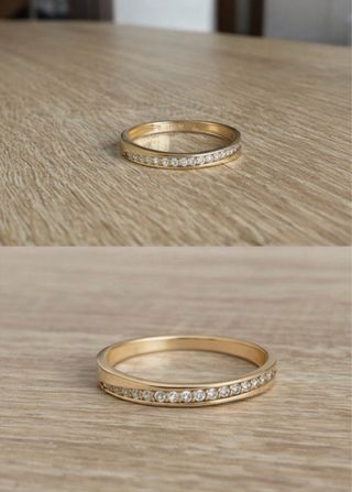 Anillo Oro 9K Mujer Diamantes TALLA 12