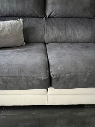 Sofá Chaiselongue Beige y Gris