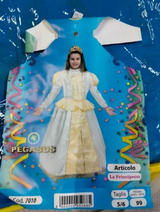 Vestito Principessa Carnevale Bambina 5/6 Anni