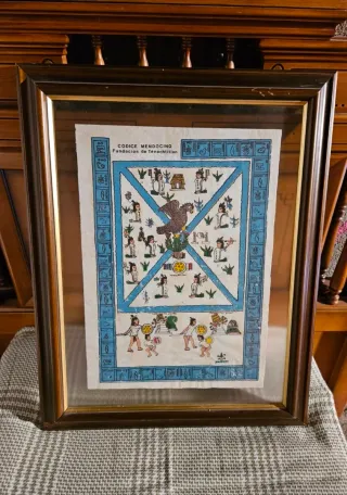 Cuadro Arte Latinoamericano Marco Madera Cristal