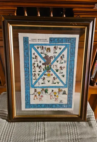 Cuadro Arte Latinoamericano Marco Madera Cristal