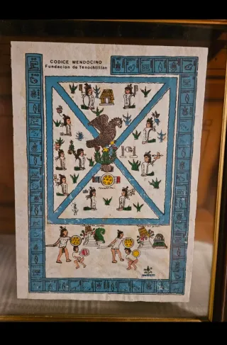 Cuadro Arte Latinoamericano Marco Madera Cristal