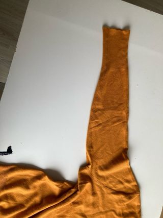 Jersey Zara Básico Punto Naranja Talla M