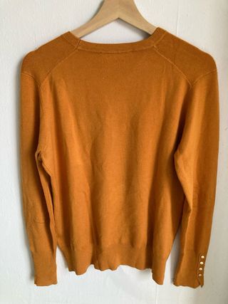 Jersey Zara Básico Punto Naranja Talla M