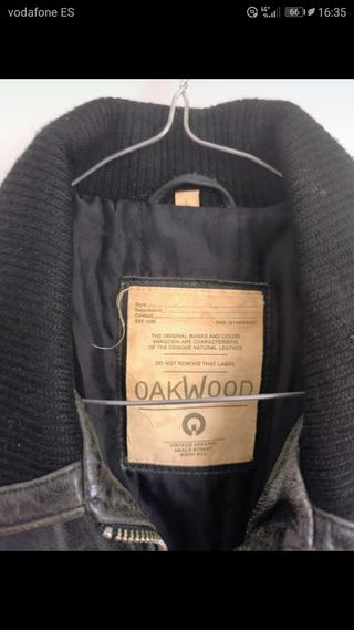 Chaqueta Cuero búfalo Negro Oakwood Talla L