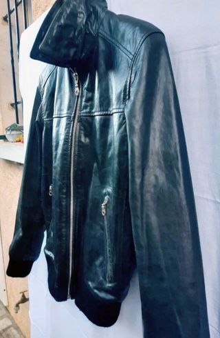 Chaqueta Cuero búfalo Negro Oakwood Talla L