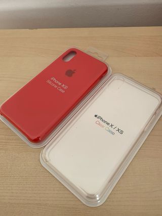 Custodie iPhone X/XS Apple Rosso e Trasparente