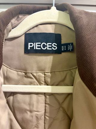 Abrigo/Gabardina Beige y Marrón