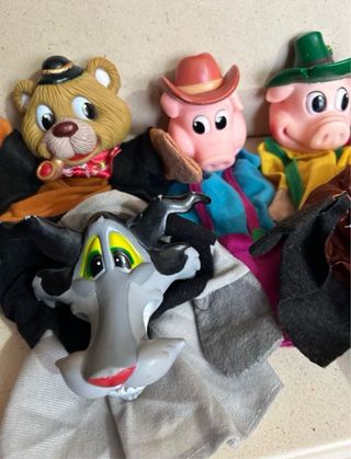 Lote 8 muñecos antiguos títeres