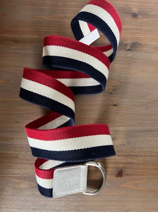 Cinturón El Ganso D-Ring Azul, blanco y rojo