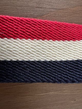 Cinturón El Ganso D-Ring Azul, blanco y rojo