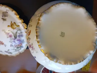 Joyero porcelana Soa France; vintage flores dorada