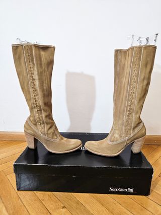 NEROGIARDINI Stivali Camoscio Tg 39 Come Nuovi