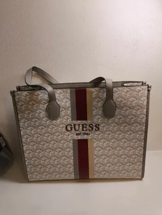 Borsa Guess Silvana Grigio Oro