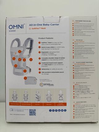 Portabebés Ergobaby Omni Breeze Gris + babero
