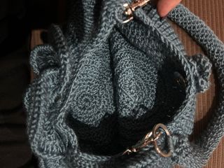 Bolso crochet flor azul/teal