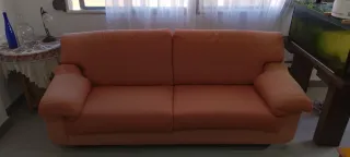 Sofá naranja 3 plazas