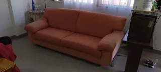 Sofá naranja 3 plazas
