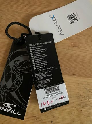 Neopreno O'Neill 5/4 Talla 6 Niño