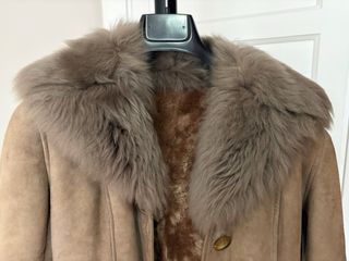 Chaqueta Piel Vintage Mujer Beige/Marrón