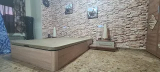 Canape de tela y madera
