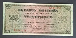25 Pesetas Banco de España 1940